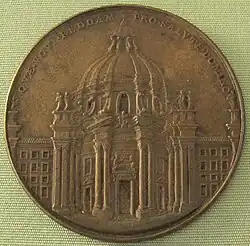 Ф. Травани. Медаль с проектом церкви Санта-Мария-ин-Кампителли. 1662
