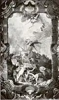 Роспись плафона лестницы дворца Ансельма Франца фон Турн-унд-Таксиса  во Франкфурте-на-Майне. 1736 (не сохранилась)