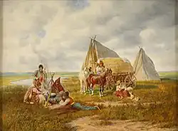 Остановка в Пуште. Ок. 1920. Дерево, масло. Частное собрание