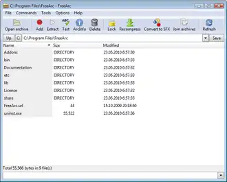 Скриншот программы FreeArc