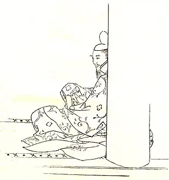 Фудзивара-но Мотоцунэ, художник Кикути Ёсай, «Дзэнкэн Кодзицу» (яп. 前賢故実)