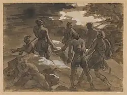 Сцена смерти Фуальдеса. Бумага, сепия, перо, кисть, белила. Дворец изящных искусств, Лилль