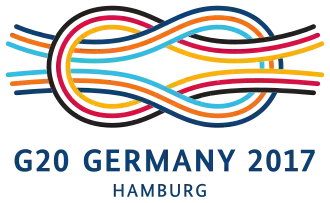 Изображение, похожее на «прямой» (или «воровской») узел, которое было использовано для логотипа саммита G20, проходившего в Гамбурге (Германия) в 2017 году