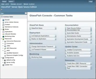 Скриншот программы GlassFish
