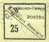 Габон 1889  (
Mi #15;
Sc #15;
SG #15;
Yt #15
)