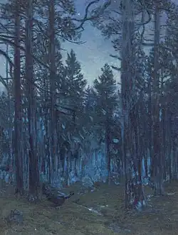 Ночной пейзаж с глухарём