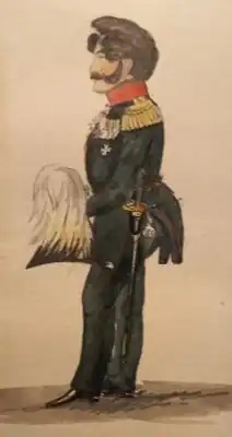 Генерал Николай Емельянович Лачинов. Рисунок в альбоме карикатур "Тридцатые годы"