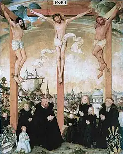 Георг Краков и его семья. 1563. Дерево, масло. Городская церковь, Виттенберг