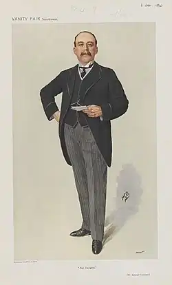 Карикатура на Джорджа Янгера в журнале Vanity Fair, 1910 год