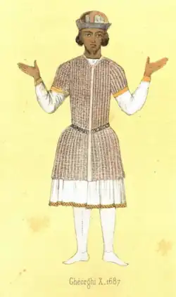 Georgie. Costumes des XVII et XVIII siecles, king of Kartli George X, dec. 31, 1846
