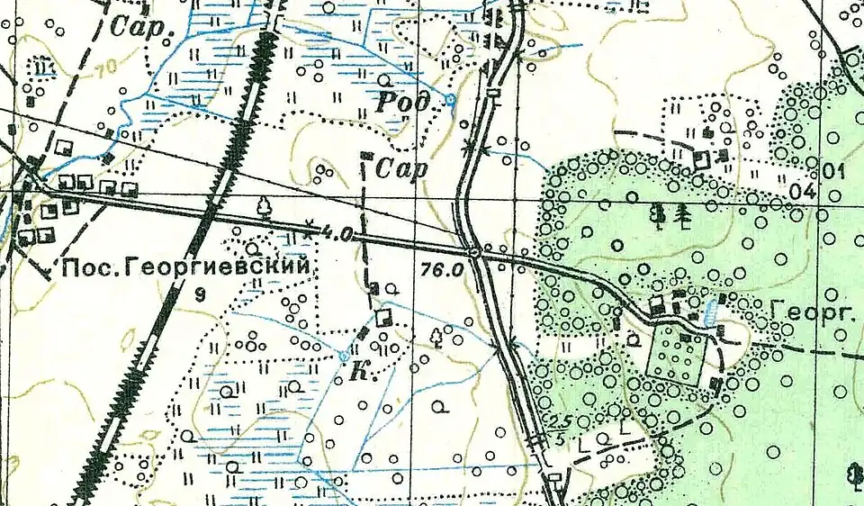 План посёлка Георгиевский. 1938 год
