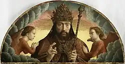 Бог-Отец. 1506. Часть разобщённого полиптиха Червары. Дерево, масло. Лувр, Париж