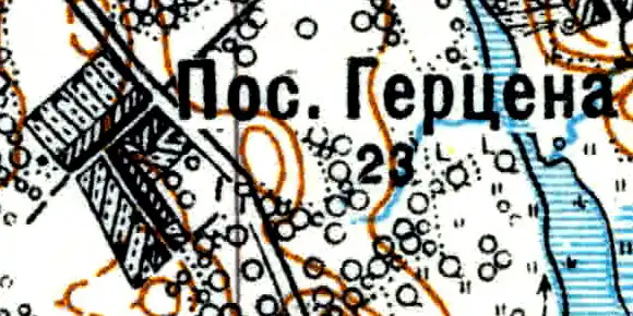 Посёлок Герцена на карте 1926 года