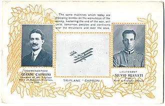 Портрет Капрони на рекламном проспекте, 1915.