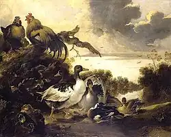 Птицы на берегу реки. 1651. Холст, масло. Частное собрание