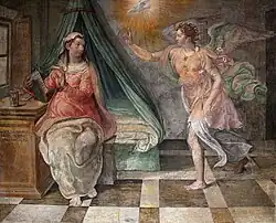Благовещение. 1565. Фреска. Церковь Сан-Томмазо-ай-Ченчи, Рим