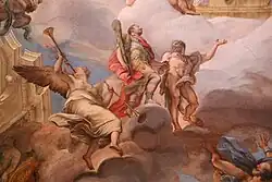 Представление на небесах Маркантонио Колонны Пресвятой Деве (Апофеоз Маркантонио Колонна). Деталь. Фреска. Палаццо Колонна, Рим