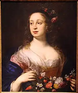 Юстус Сустерманс. Портрет Виттории делла Ровере в образе Флоры (ныне атрибутируется как портрет Изабеллы д'Эсте). 1650-е. Холст, масло