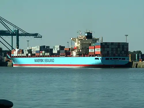 Контейнеровоз Glasgow Maersk (IMO 9193240), построенный HHI в 1999 году