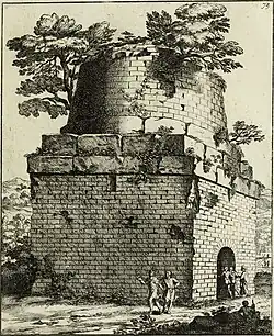 Иллюстрация издания «Древние гробницы, то есть римские и этрусские мавзолеи, обнаруженные в Риме и в других известных местах, содержащие множество выдающихся памятников». 1767. Офорт