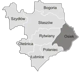 Осек на карте