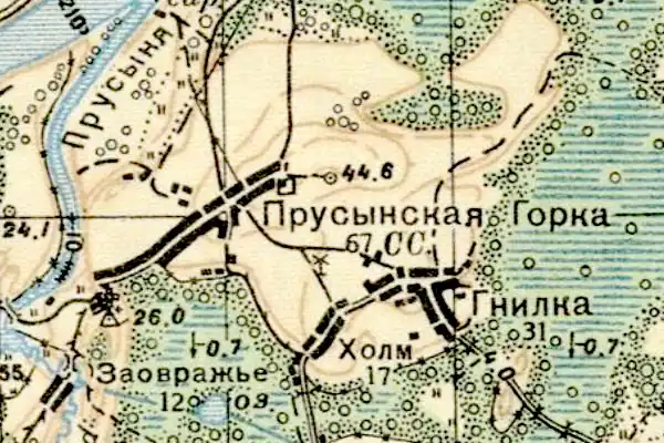 План деревни Гнилка. 1941 год