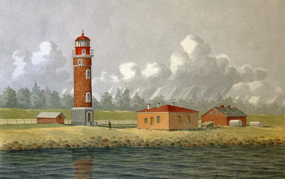«Маяк Гогландский-нижний (южный)», картина В. И. Овчинникова