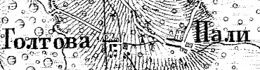 Деревня Голтово на карте 1915 года