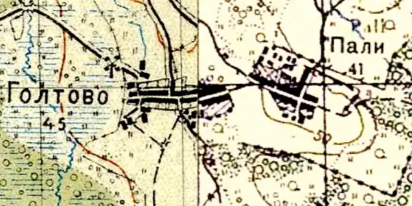 План деревни Голтово. 1941 год
