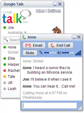 Скриншот программы Google Talk