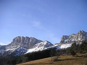 Вид на гору со стороны коммуны Грес-ан-Веркор