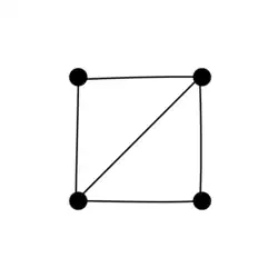 Исходный плоский граф: 4 вершины, 5 рёбер и 3 грани, 
  
    
      
        4
        −
        5
        +
        3
        =
        2
      
    
    {\displaystyle 4-5+3=2}