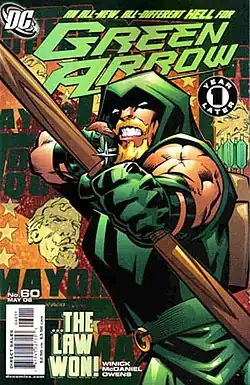 Обложка комикса «Green Arrow» (том 3) #60 (май 2006).Художник Скотт Макдэниел