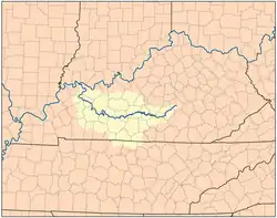 Река Грин-Ривер и её бассейн (выделен жёлтым) на карте