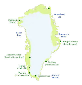 Гренландия на карте