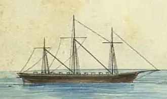 Изображение батареи из книги Л. И. Голенищева-Кутузова «О судах Балтийского флота, построенных со времени вступления на престол государя императора Николая Павловича»