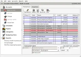 Скриншот программы Grisbi