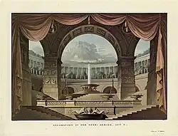 Совместно с К. Ф. Шинкелем. Декорация к «Армиде». До 1841. Хромолитография