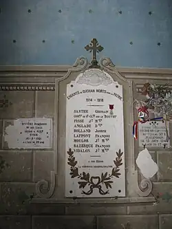 Мемориальная доска в церкви