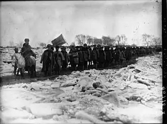 Японская пехота на пути в Харбин