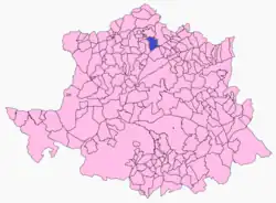 Расположение муниципалитета Гихо-де-Гранадилья на карте провинции