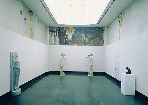 Густав Климт. Бетховенский фриз. Дом сецессиона. Интерьер. 1902