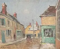 Деревенская улица с экипажем