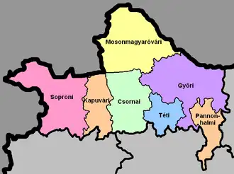 Дьёр-Мошон-Шопрон на карте