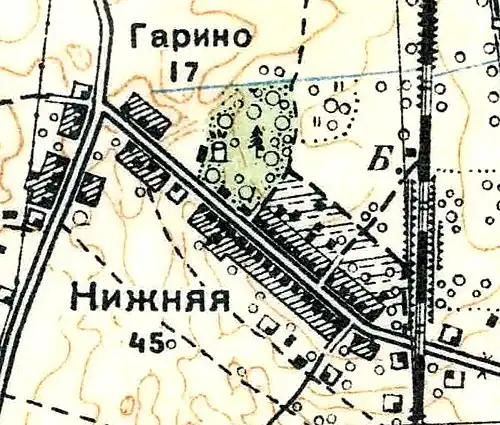 План деревни Гяргино. 1939 год