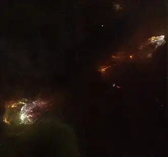 Изображение HH 1/2 и джета в сторону HH 1