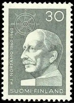 Почтовая марка Финляндии 1960 г., посвящённая 100-летнему юбилею Нортамо