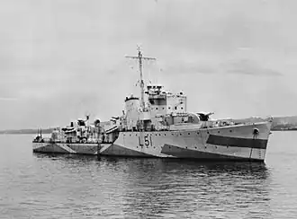 HMS Bramham на реке Клайд, 1942