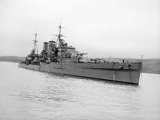HMS Exeter в марте 1941 года