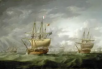 HMS Ramillies (на первом плане), 1782